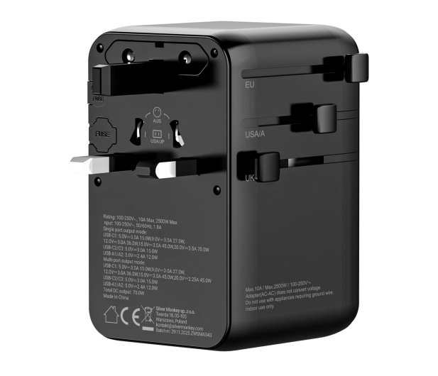 SILVER MONKEY Adapter podróżny Smart Travel 70W PD SMA343 - 1417255 - zdjęcie 4